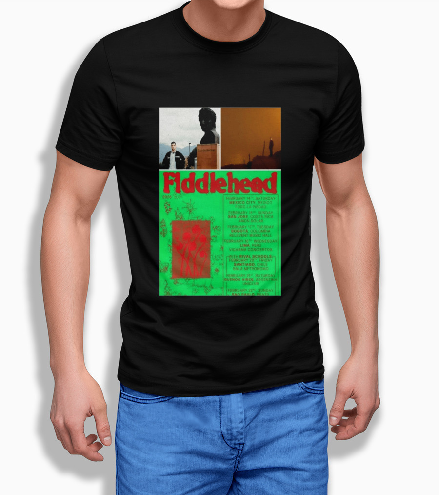 Fiddlehead February 2026 Shows Mexico City San Jose Bogota Lima Santiago Buenos Aires São Paulo T-Shirt