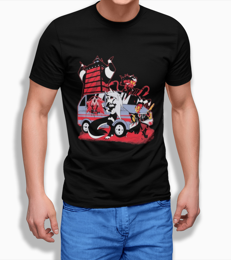 Hazbin Hotel Characters And IMP Van T-Shirt