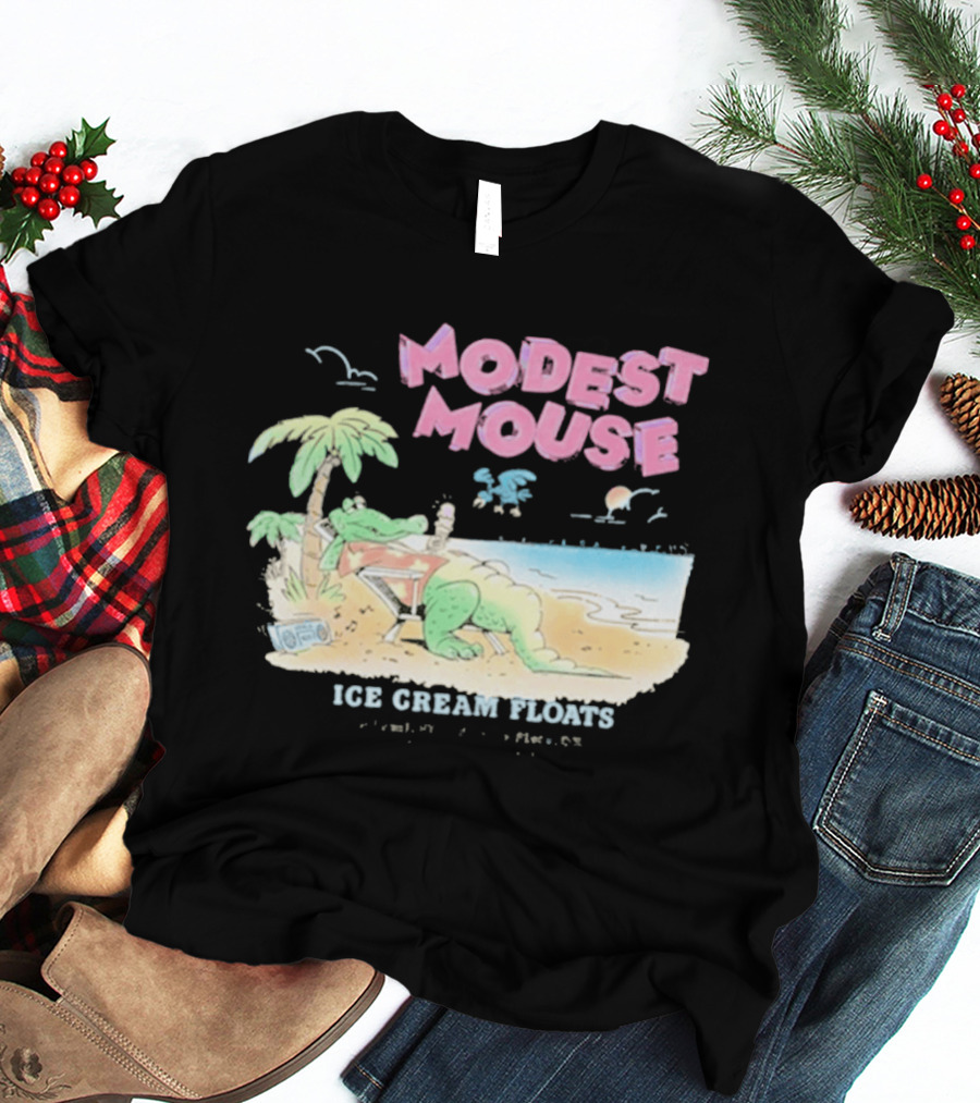 Modest Mouse Ice Cream Floats Relaxing Beach Alligator T-Shirt