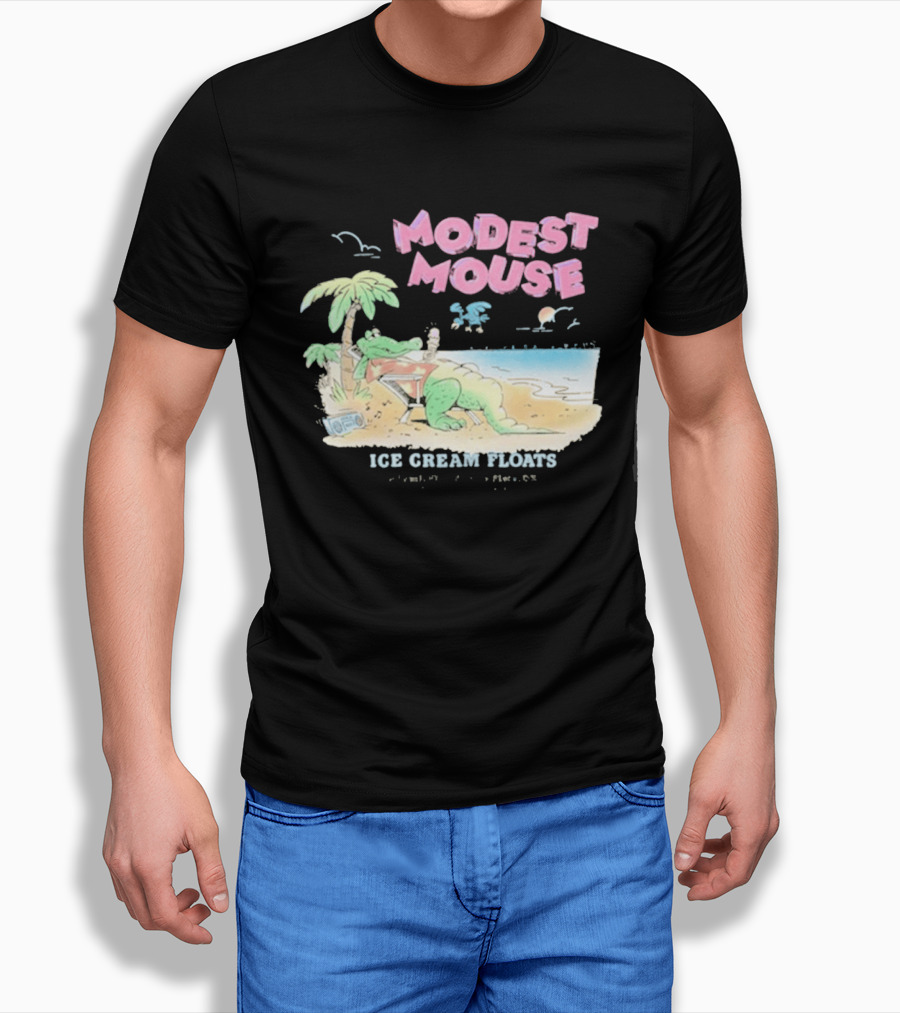 Modest Mouse Ice Cream Floats Relaxing Beach Alligator T-Shirt