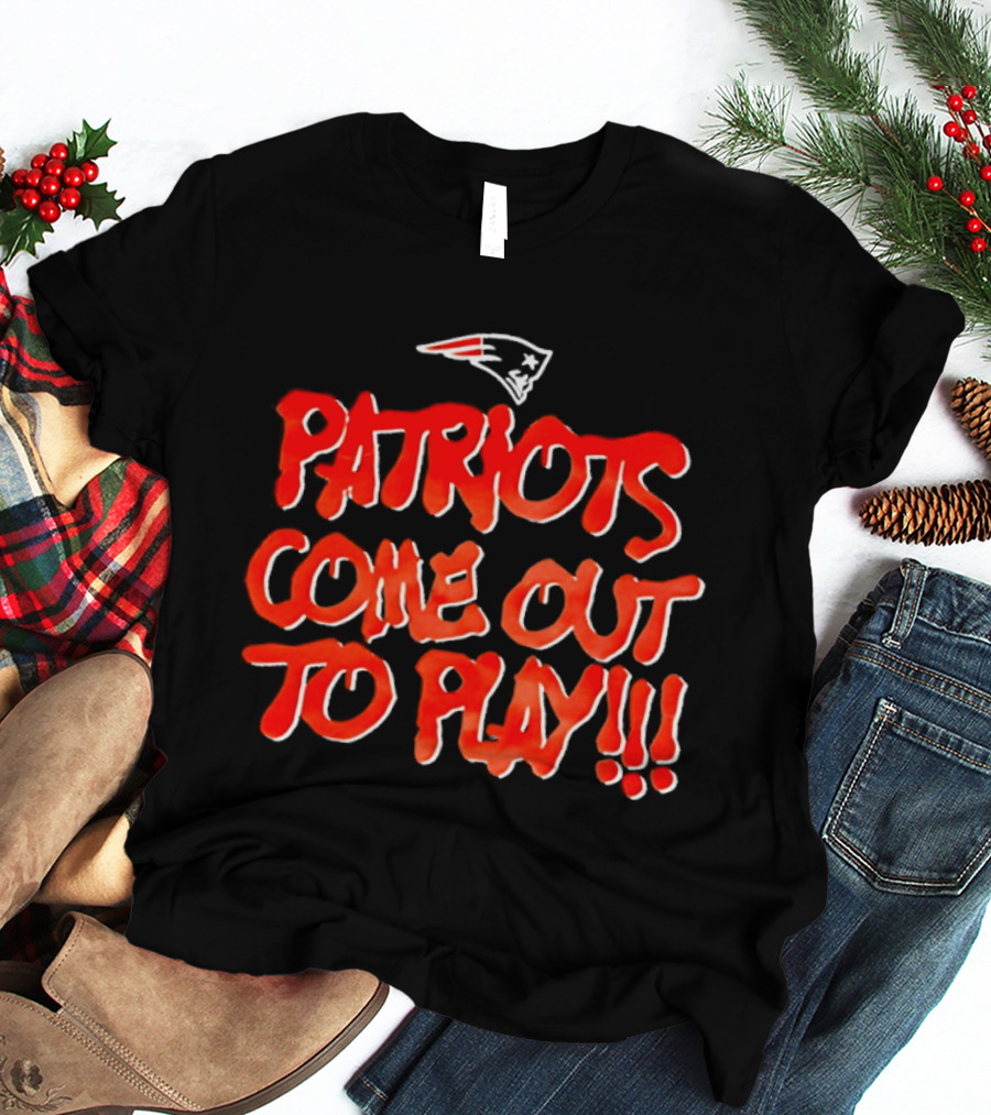 New England Patriots Come Out To Play Patriots Logo Enthusiast Gear T-Shirt