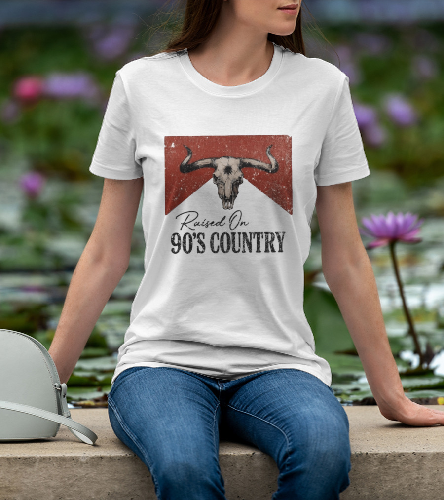 Bull Skull Marlboro Raised On 90's Country T-Shirt