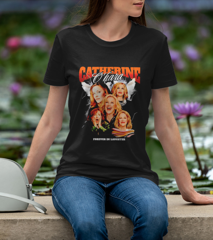 Catherine O'Hara Forever In Laughter Wings Collage T-Shirt