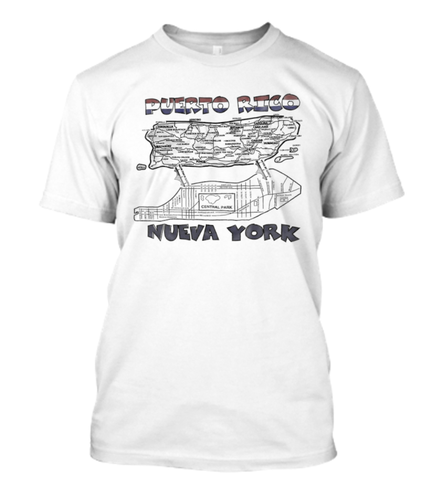 Puerto Rico Nueva York Map T-Shirt