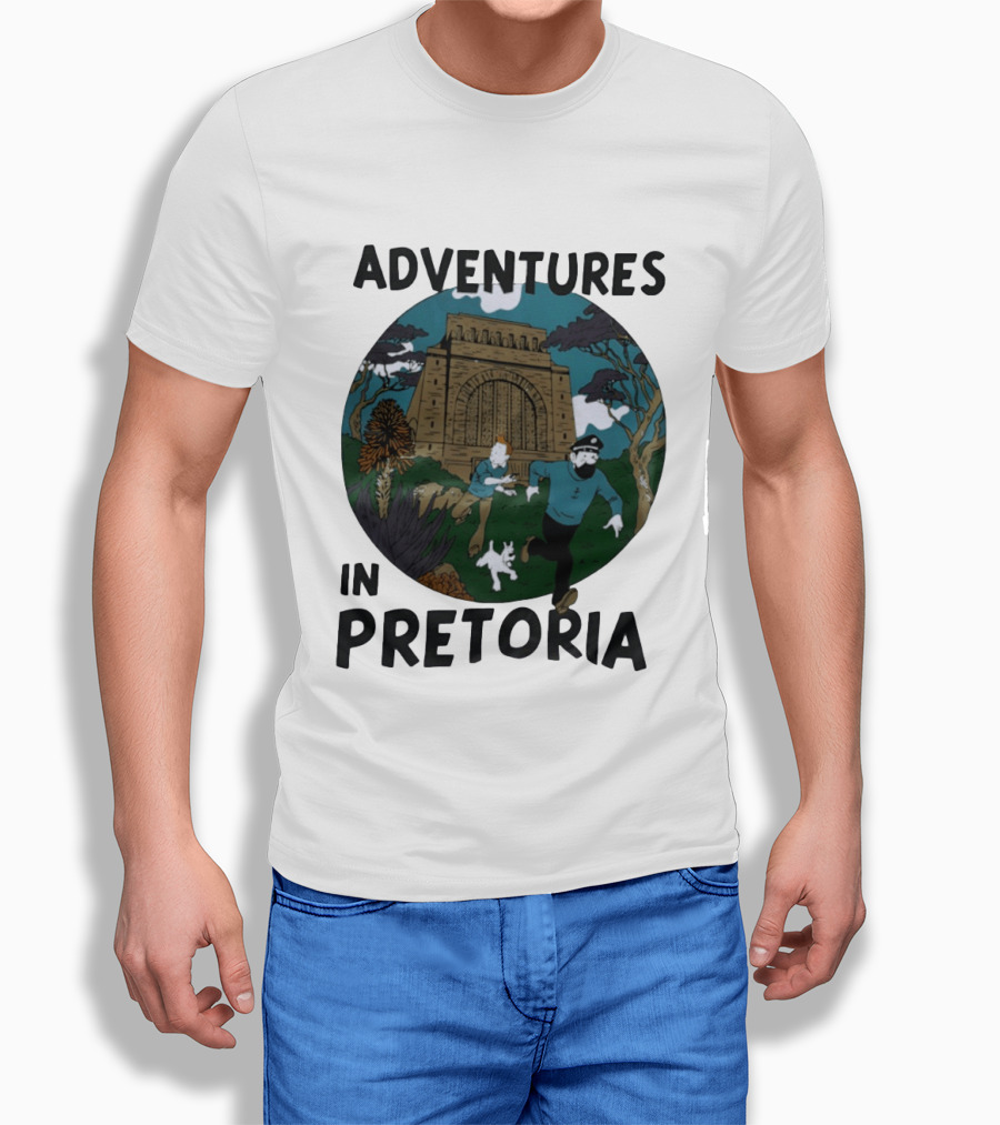 Adventures In Pretoria Tintin Captain Haddock Escape Scene T-Shirt