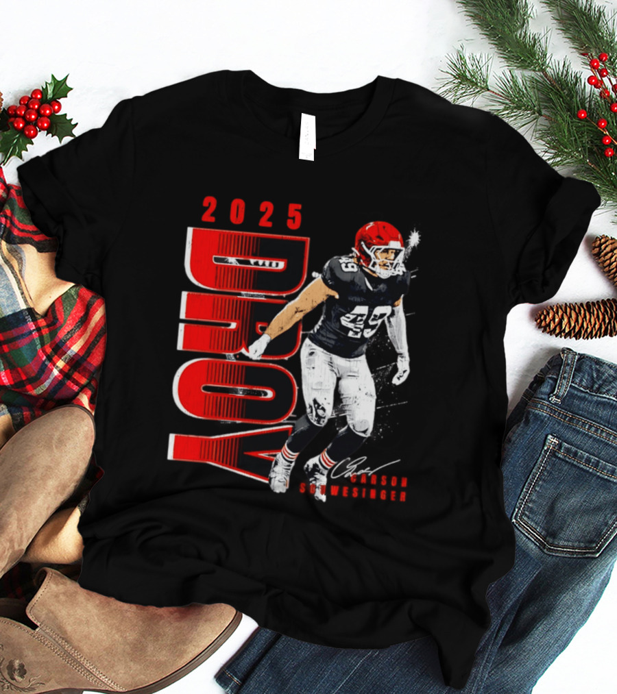 2025 DROY Carson Schwesinger Cleveland Browns T-Shirt