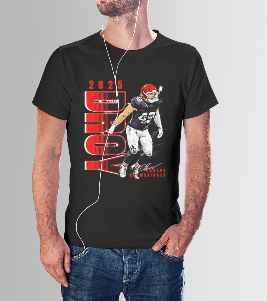 2025 DROY Carson Schwesinger Cleveland Browns T-Shirt