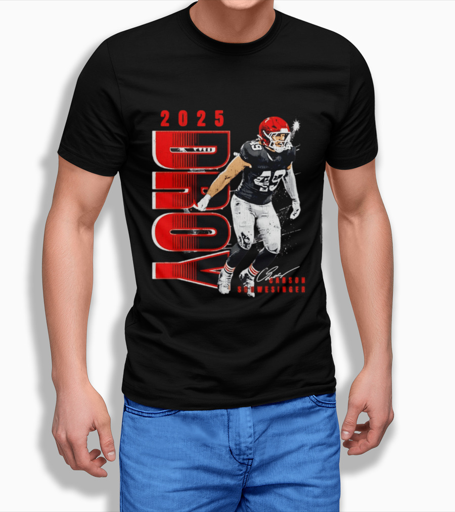 2025 DROY Carson Schwesinger Cleveland Browns T-Shirt