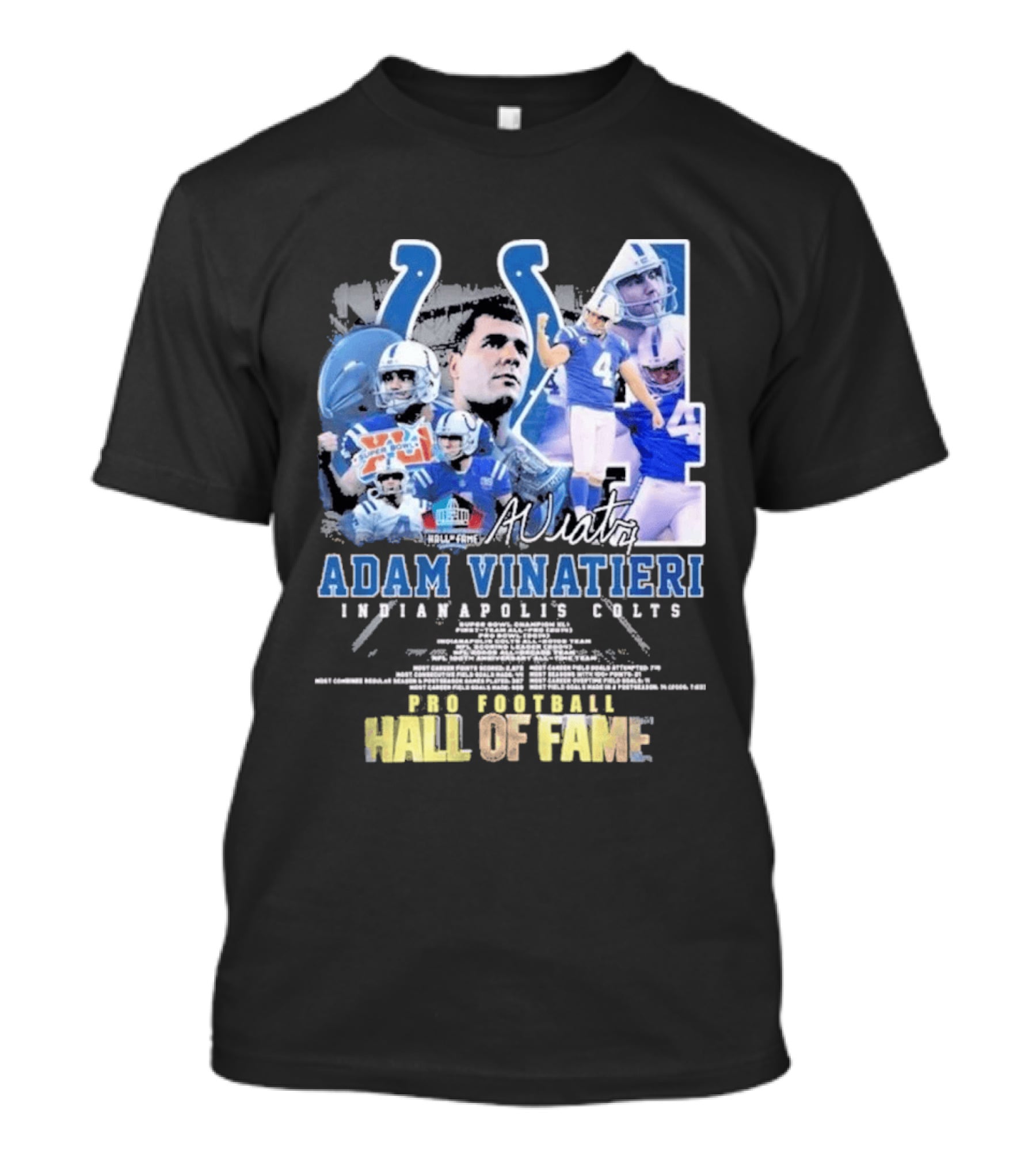 Indianapolis Colts Adam Vinatieri Pro Football Hall Of Fame T-Shirt