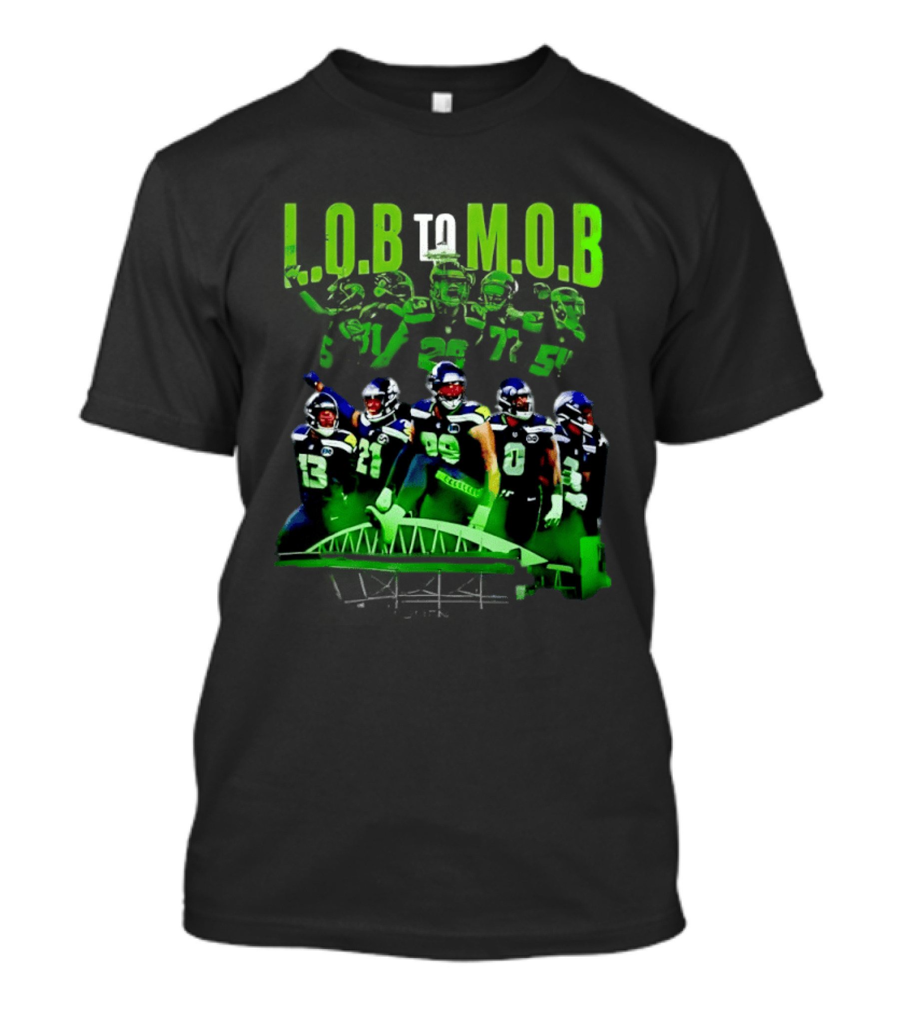 LOB To MOB Seattle Seahawks Players Bridge T-Shirt