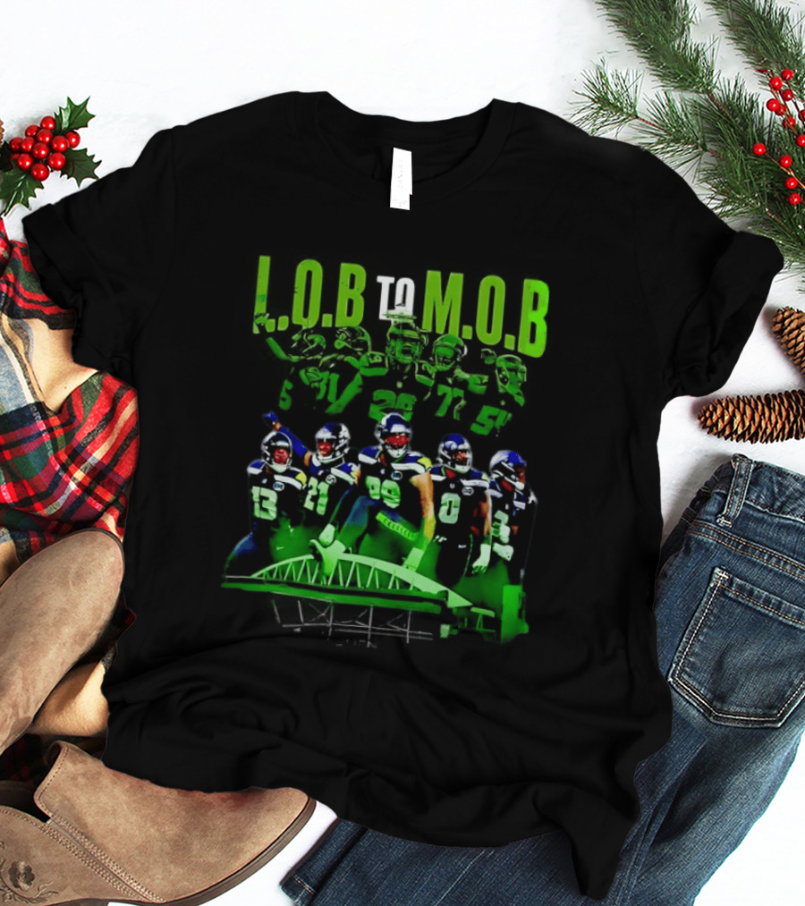 LOB To MOB Seattle Seahawks Players Bridge T-Shirt
