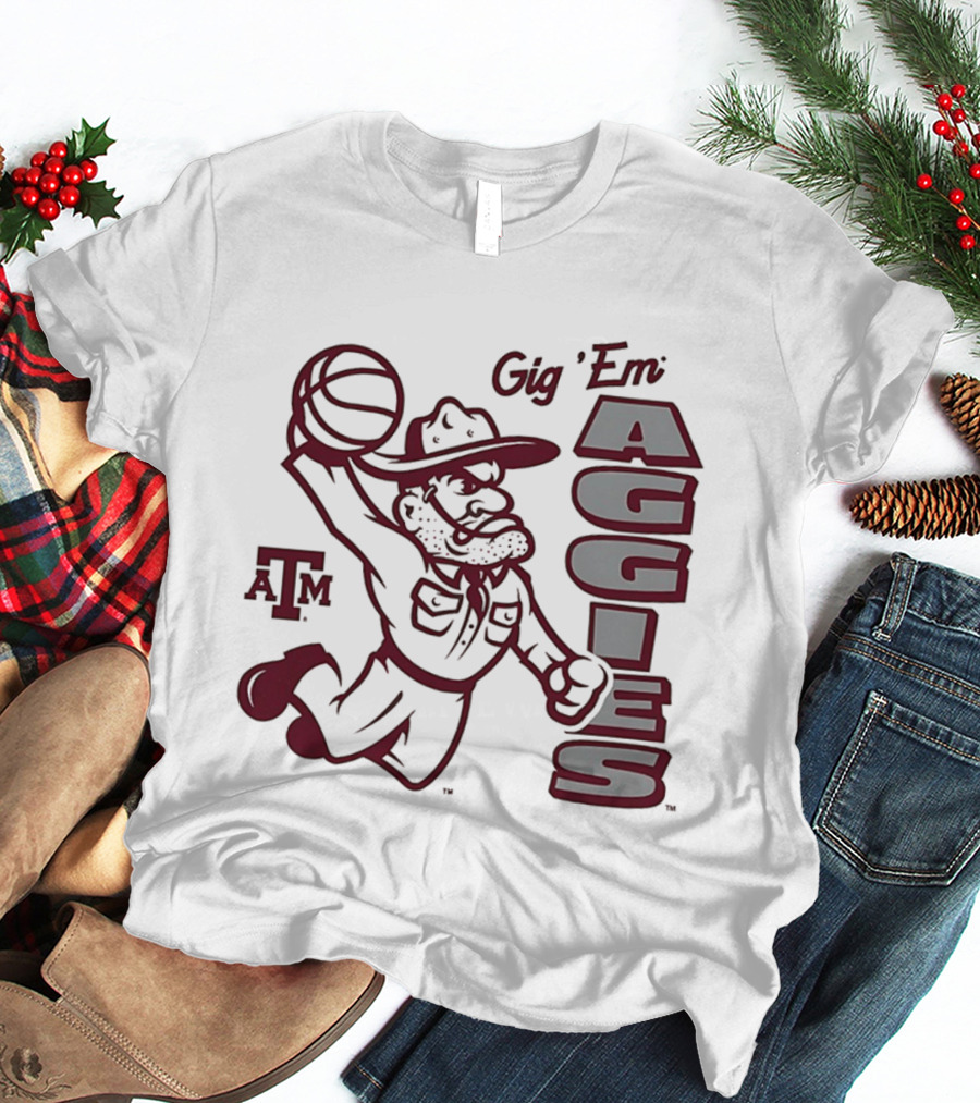 Texas A&M Gig 'Em Aggies Basketball Dunking Sarge T-Shirt