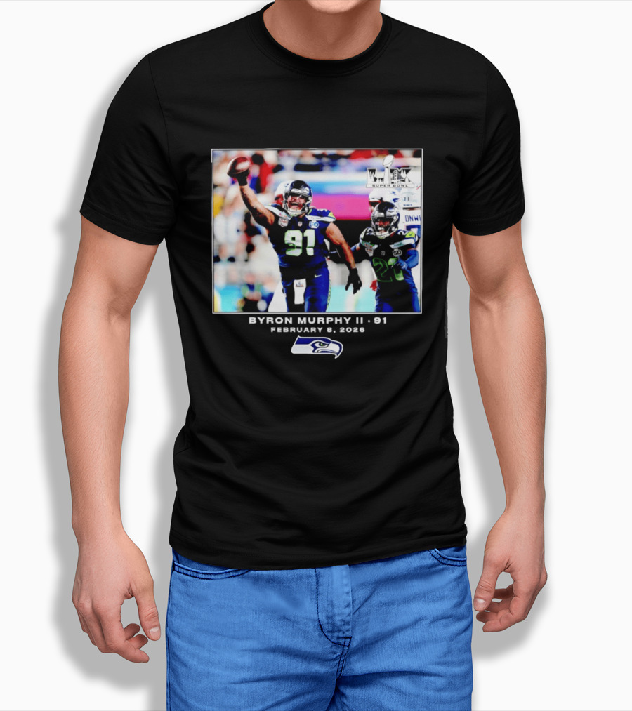Byron Murphy II Seattle Seahawks Super Bowl LXI February 1 2026 T-Shirt