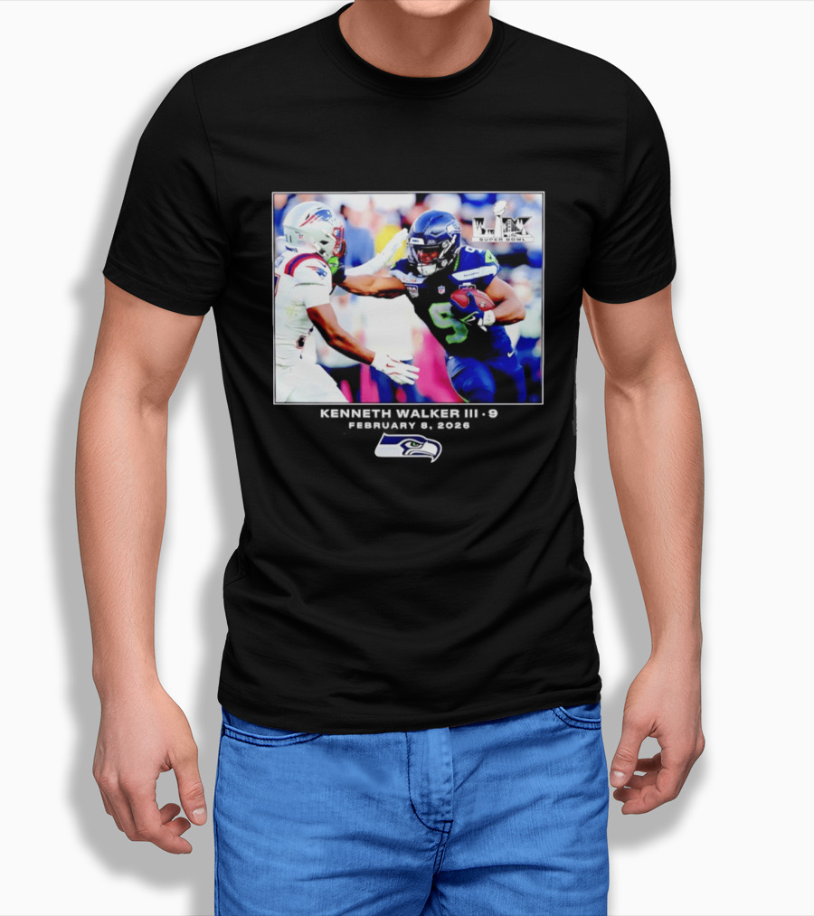 Kenneth Walker III Seattle Seahawks Super Bowl LIX Football 2026 T-Shirt