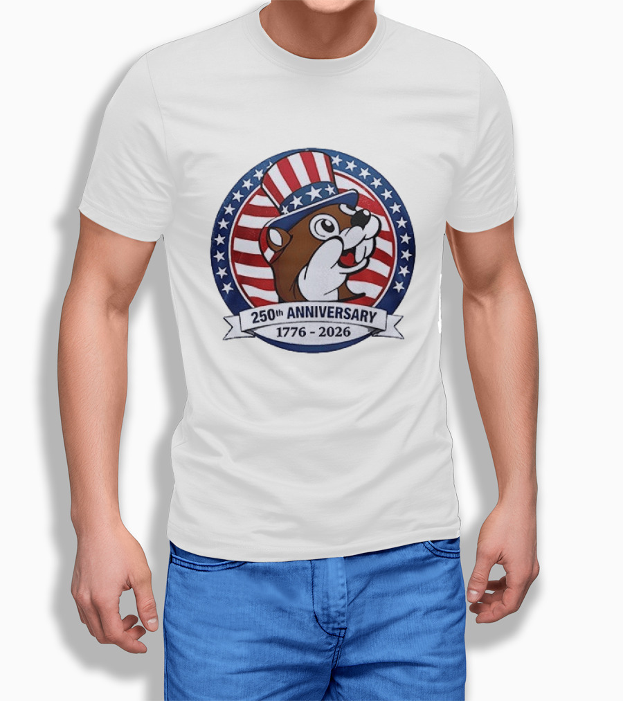 Buc Ee's 250th Anniversary 1776 2026 Patriotic Beavers With Stars And Stripes Hat T-Shirt