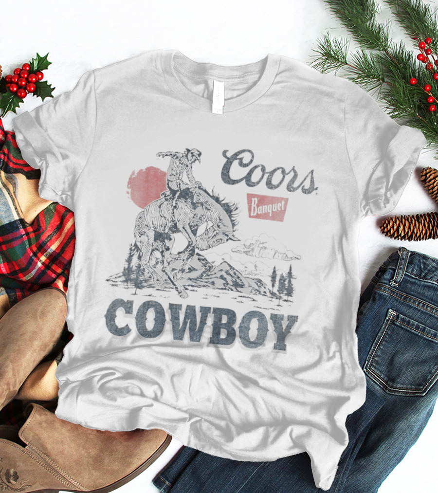 Coors Banquet Cowboy Rodeo Sunset Wrangler T-Shirt