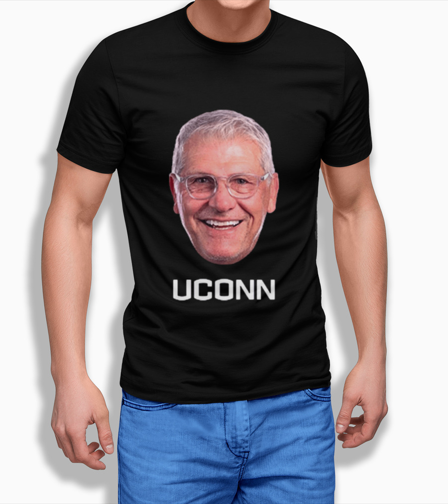 Geno Auriemma UConn Huskies Coach Smiling Face T-Shirt