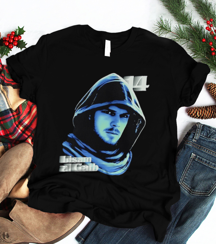 Lisam Al Gaib 14 Hooded Figure Mysterious Blue Aura T-Shirt