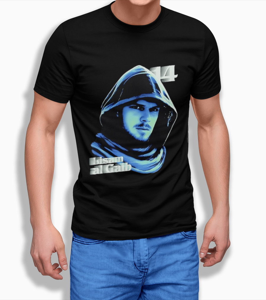 Lisam Al Gaib 14 Hooded Figure Mysterious Blue Aura T-Shirt