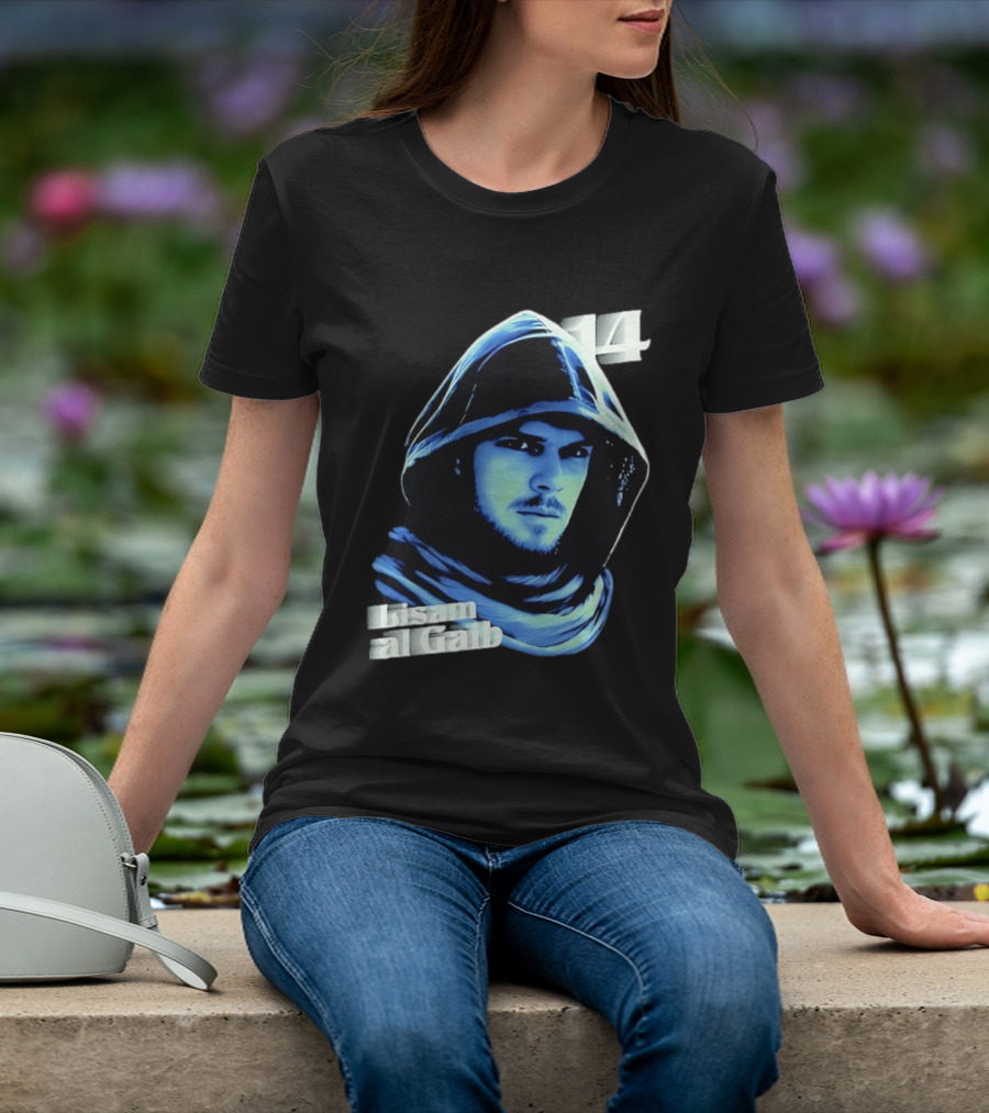 Lisam Al Gaib 14 Hooded Figure Mysterious Blue Aura T-Shirt