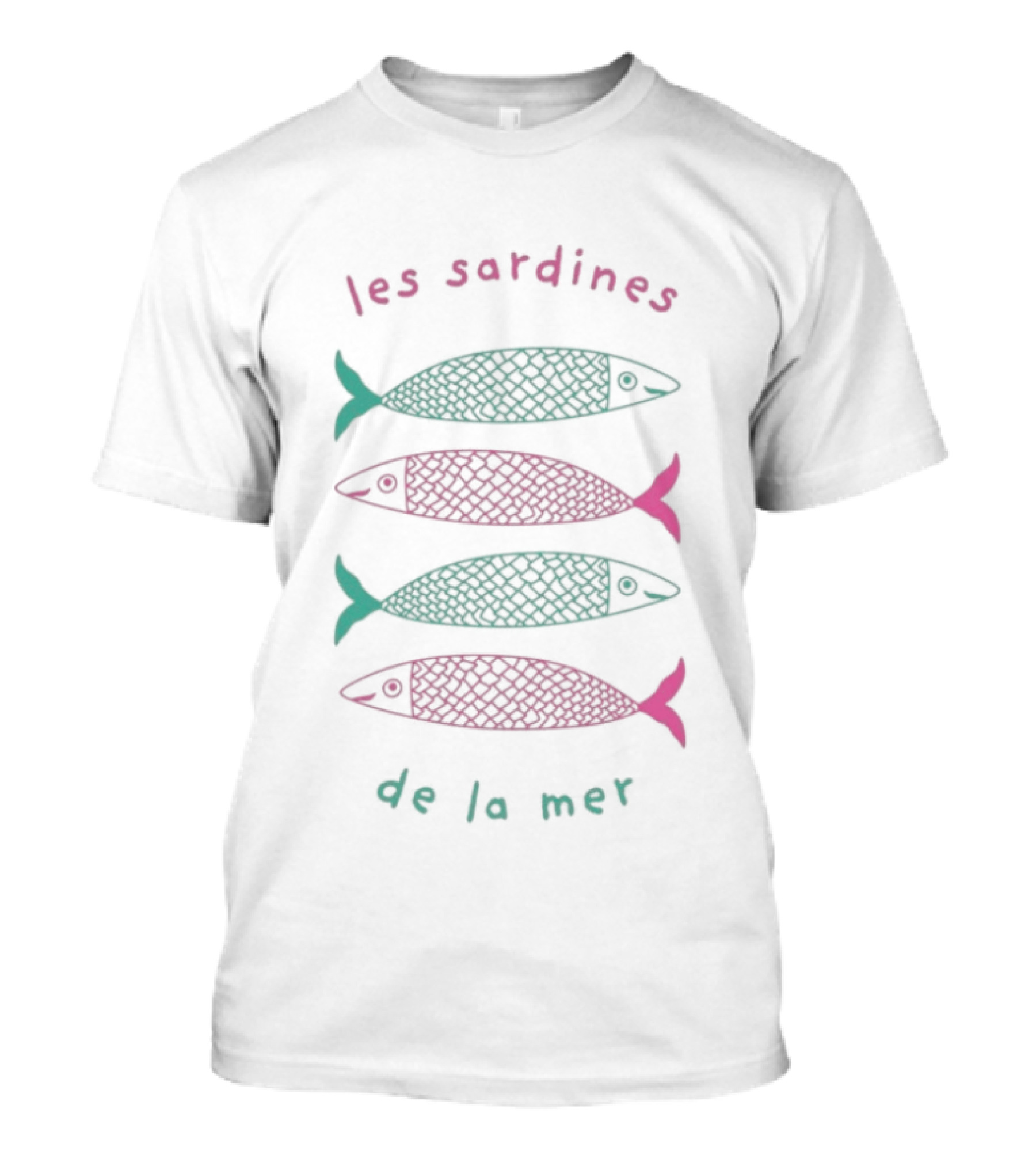 Les Sardines De La Mer Colorful Fish T-Shirt