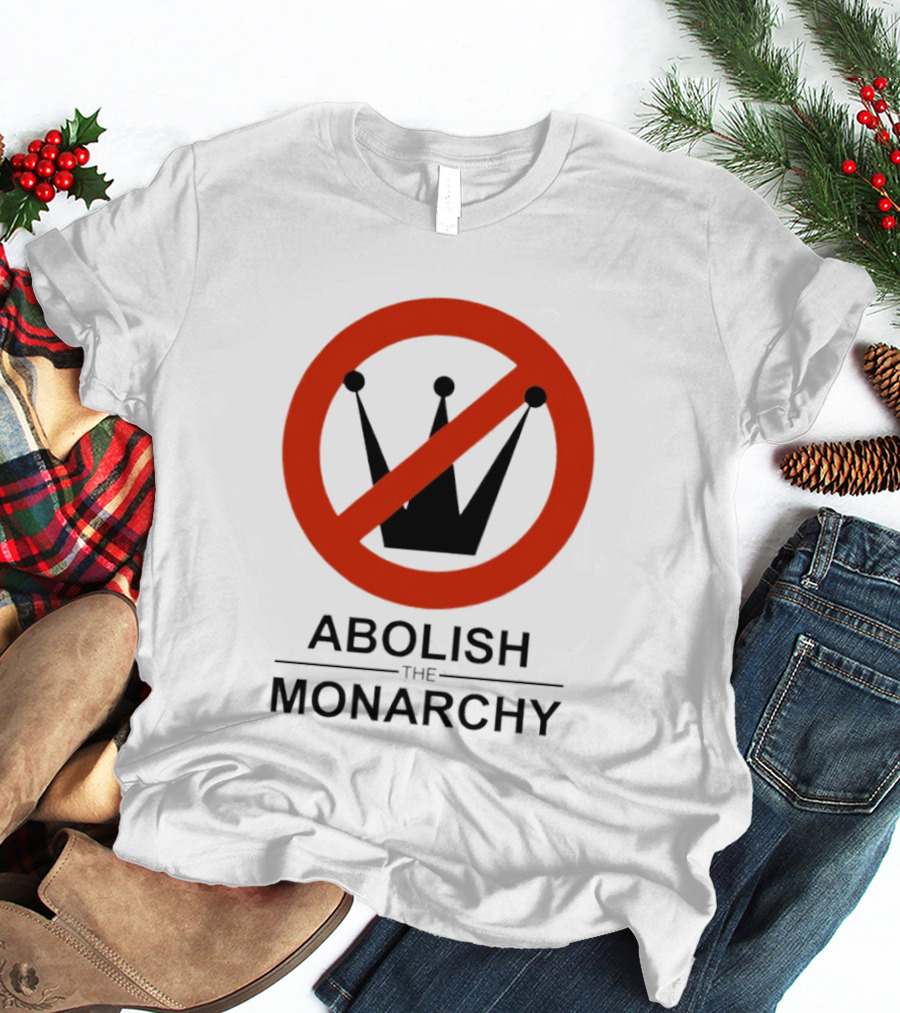 Abolish The Monarchy Crown Symbol With Red Strike Through T-Shirt