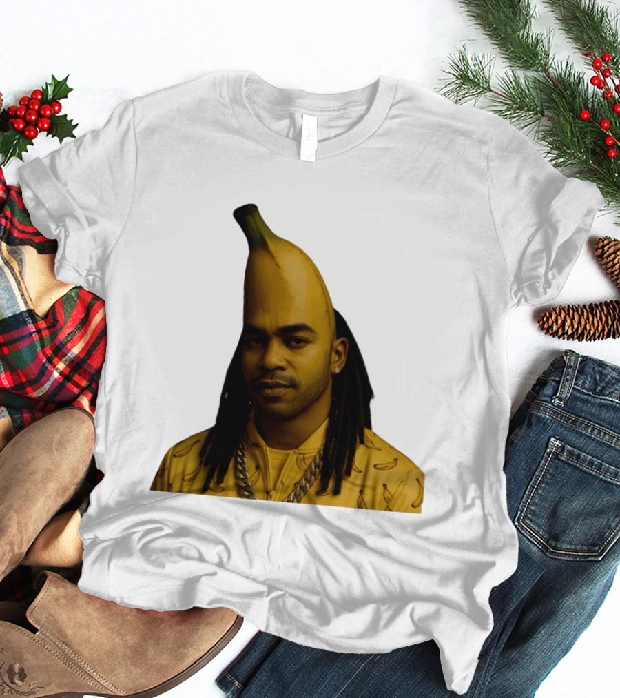 Banana Santana Face Head Banana Man With Dreadlocks And Chain T-Shirt