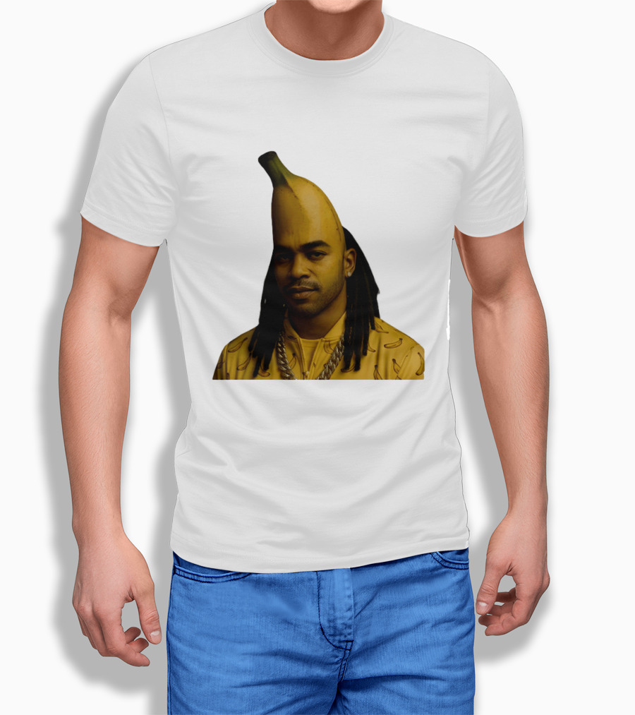 Banana Santana Face Head Banana Man With Dreadlocks And Chain T-Shirt