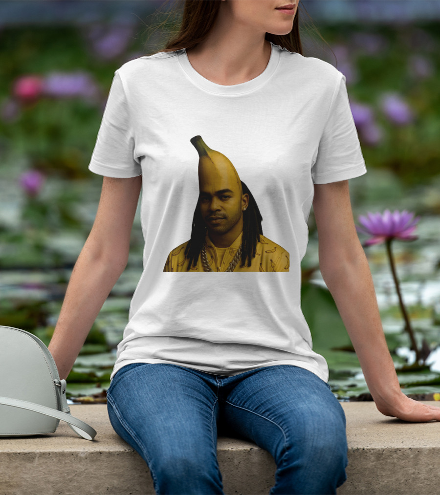 Banana Santana Face Head Banana Man With Dreadlocks And Chain T-Shirt