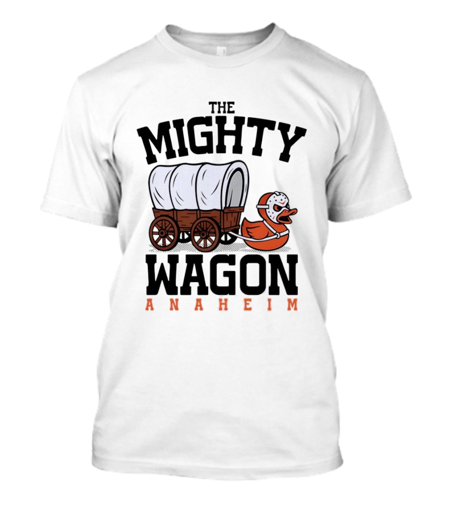 The Mighty Wagon Anaheim Ducks Hockey Cart Duck T-Shirt