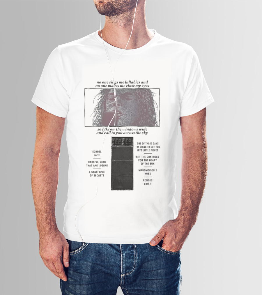 Pink Floyd Song Lyrics No One Sings Me Lullabies And No One Makes Me Close My Eyes Ravens Parable T-Shirt