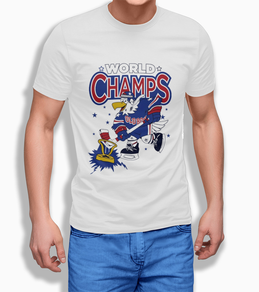 World Champs Old Boy Eagle Hockey Victory T-Shirt