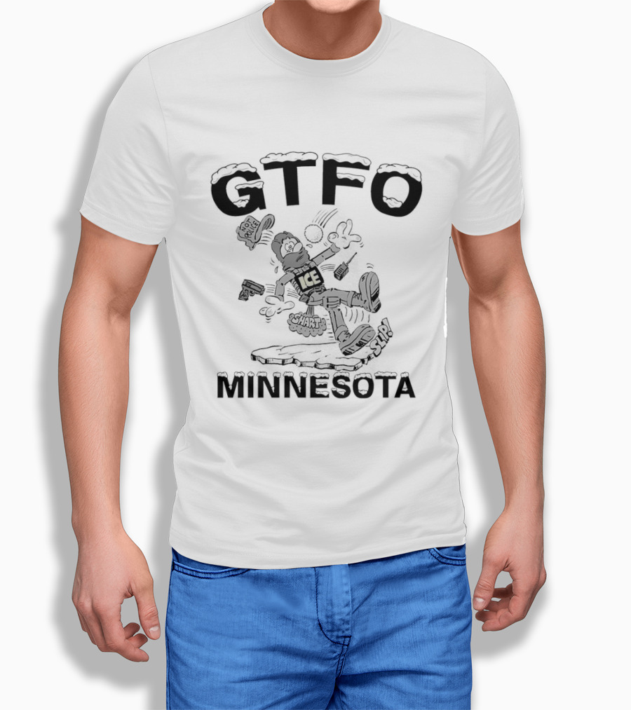 GTFO Minnesota ICE Cartoon T-Shirt
