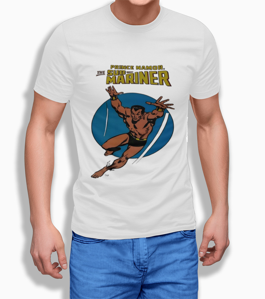 Prince Namor The Sub Mariner Iconic Comic Character Retro Dive T-Shirt