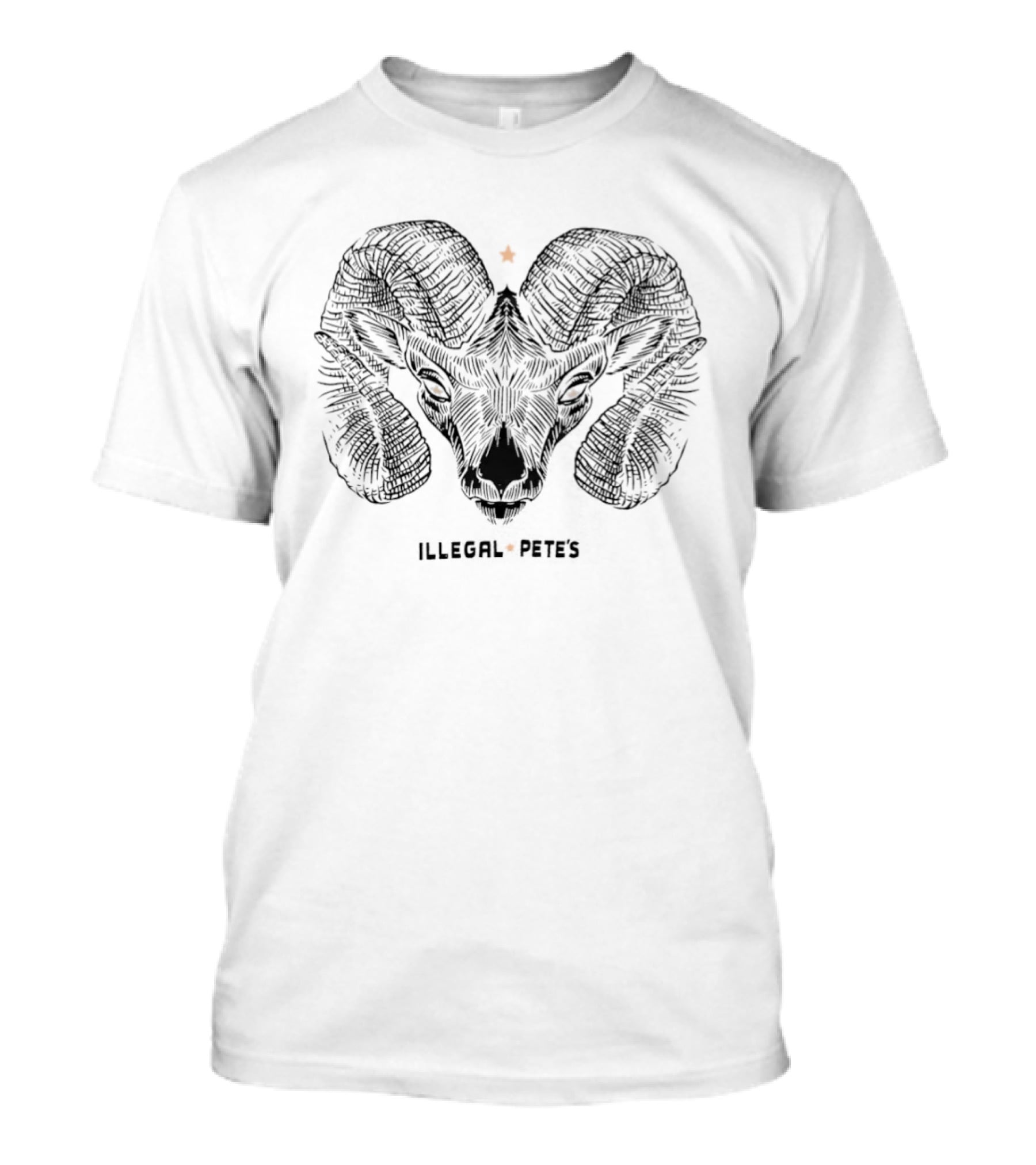 Illegal Pete's Ram Illustration With Star T-Shirt