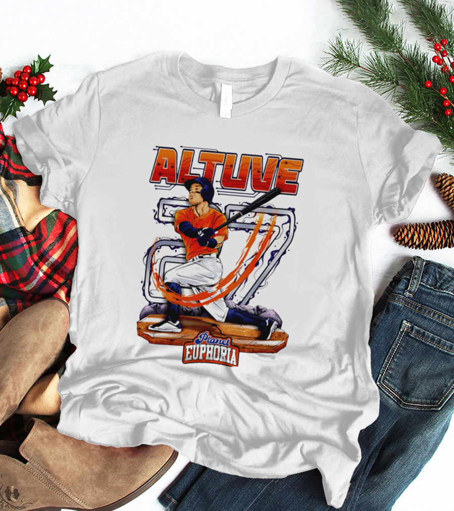 Altuve 27 Planet Euphoria Houston Astros Hand Drawn T-Shirt