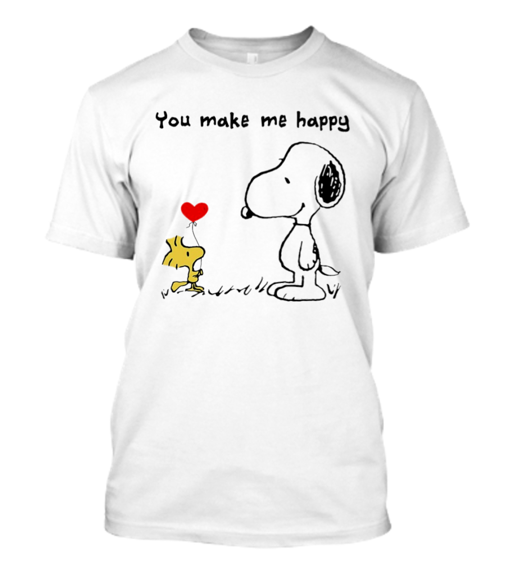 Snoopy Woodstock You Make Me Happy Heart Balloon T-Shirt