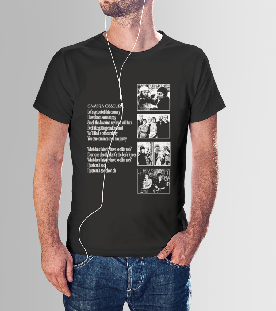 Camera Obscura Let's Get Out Of This Country Song Lyrics And Photos T-Shirt