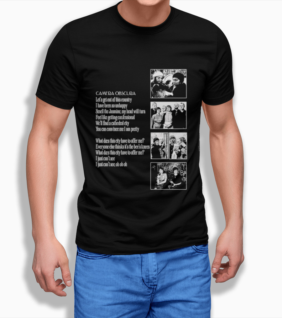 Camera Obscura Let's Get Out Of This Country Song Lyrics And Photos T-Shirt