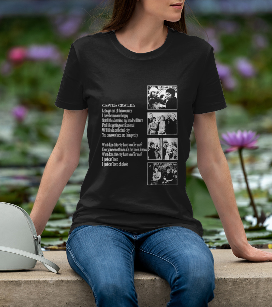 Camera Obscura Let's Get Out Of This Country Song Lyrics And Photos T-Shirt