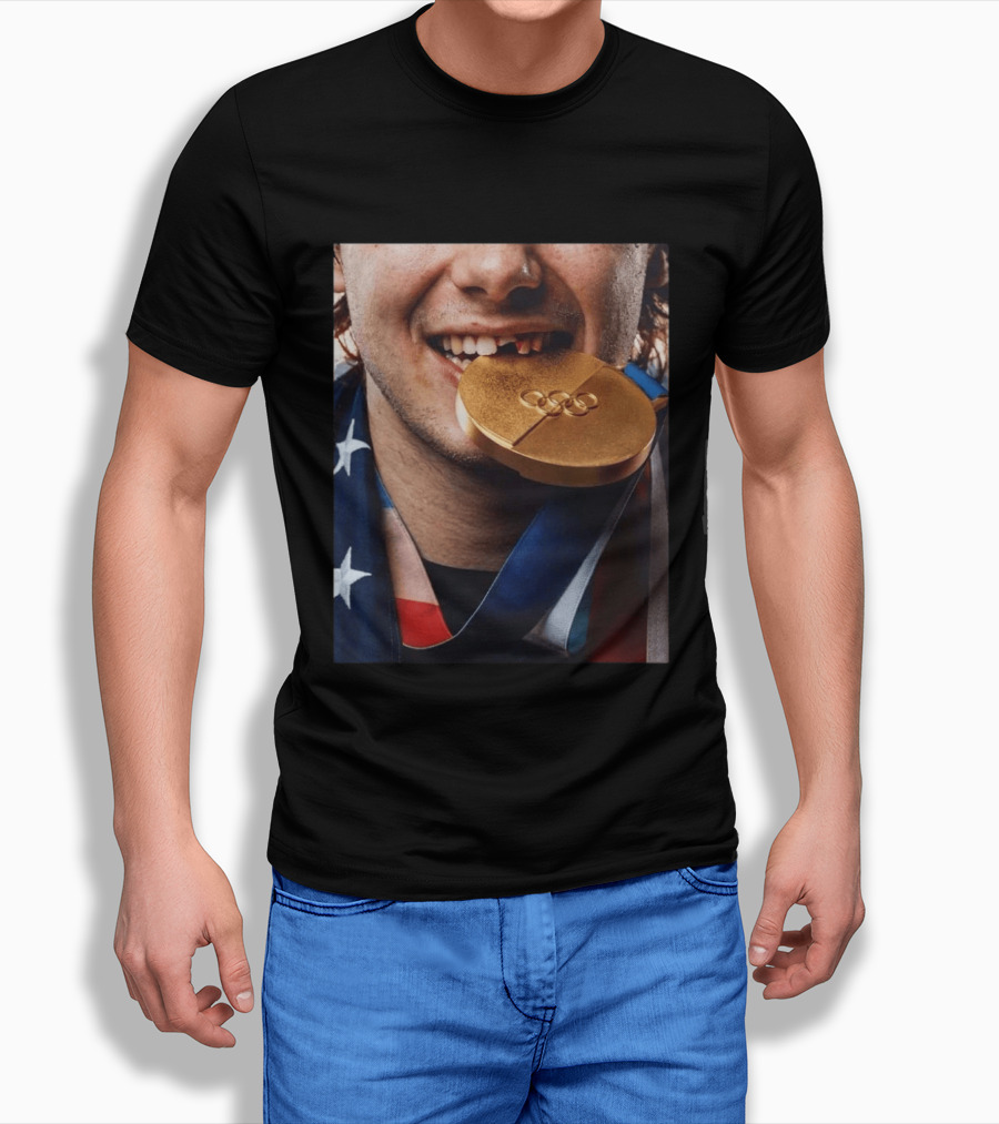 Jack Hughes Olympic Triumph 2026 USA Hockey Shattered Smile Golden Medal T-Shirt