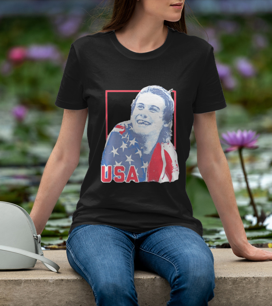 Jack Hughes USA Flag 2026 Hockey T-Shirt