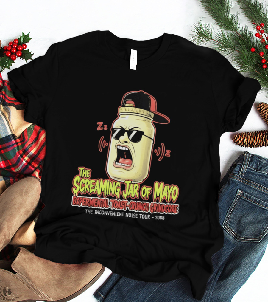 The Screaming Jar Of Mayo Experimental Toast Crunch Grindcore The Inconvenient Noise Tour 2008 T-Shirt