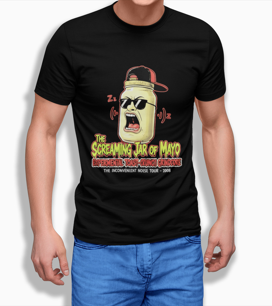 The Screaming Jar Of Mayo Experimental Toast Crunch Grindcore The Inconvenient Noise Tour 2008 T-Shirt