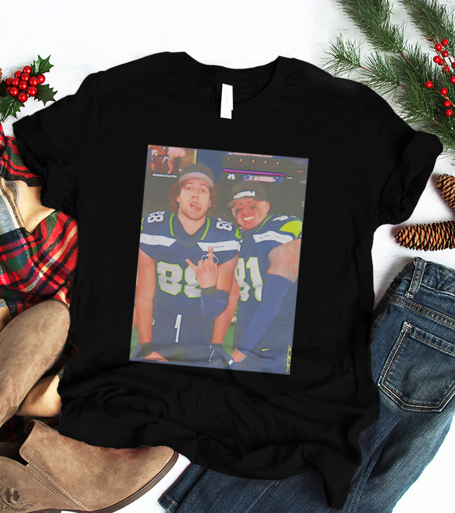 Seattle Seahawks Players Eric Saubert AJ Barner NFL Team Fans Football Enthusiasts T-Shirt