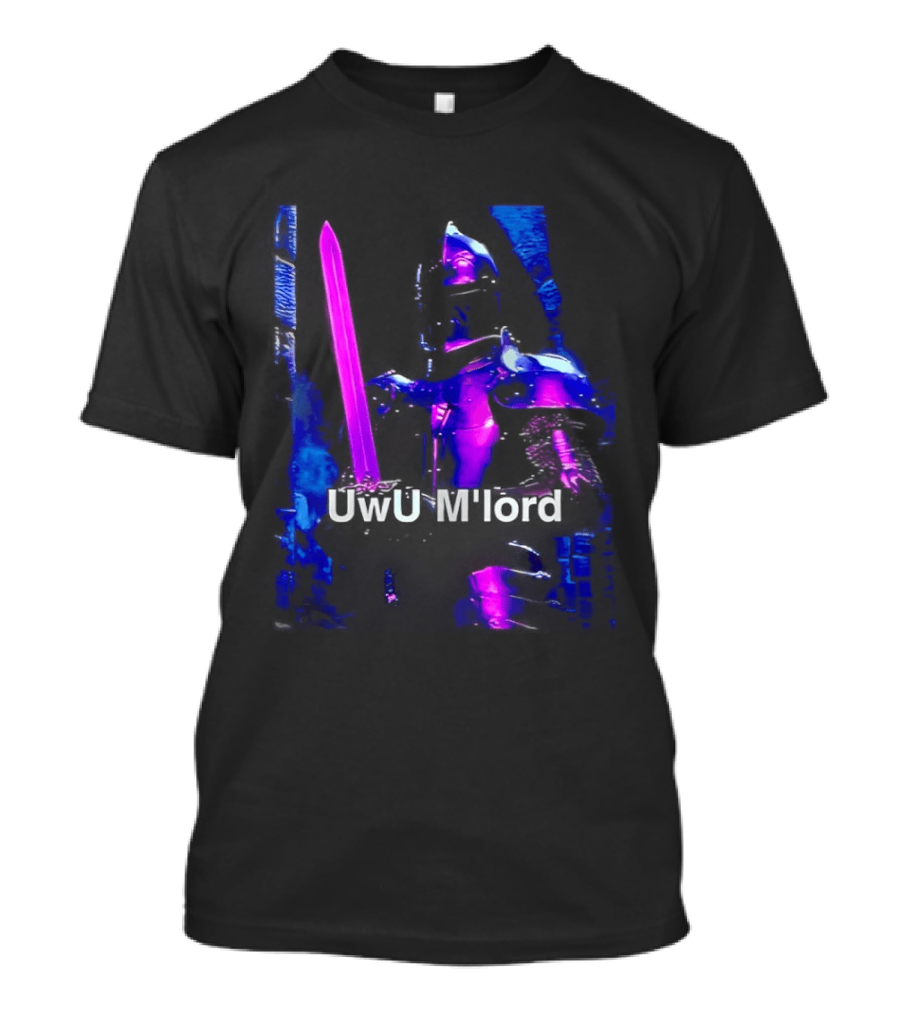 UwU M'lord Knight With Pink Sword And Armor Fantasy T-Shirt