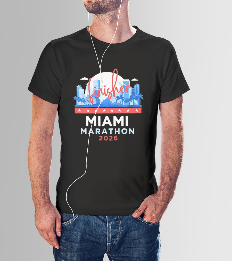 Finisher Miami Marathon 2026 City Skyline Florida T-Shirt