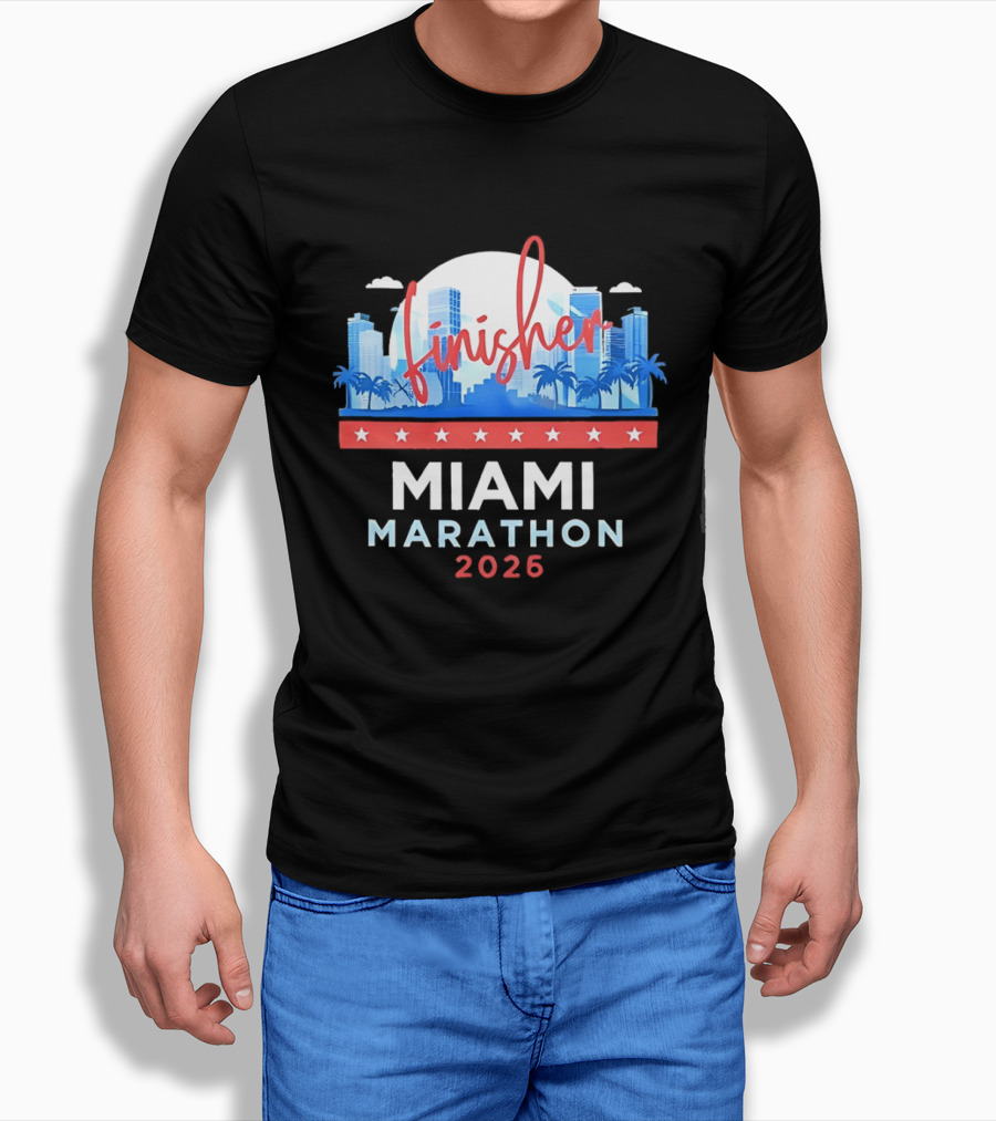 Finisher Miami Marathon 2026 City Skyline Florida T-Shirt