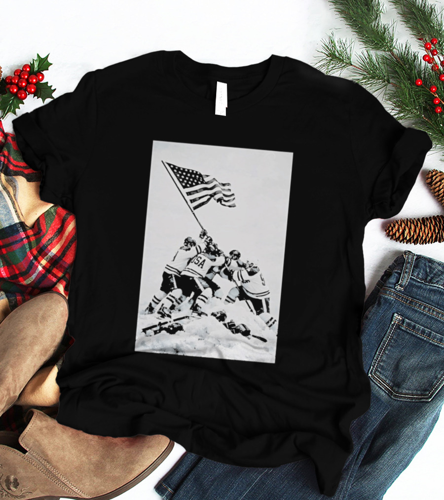 USA Hockey Celebration American Flag Olympic Milano Cortina 2026 T-Shirt