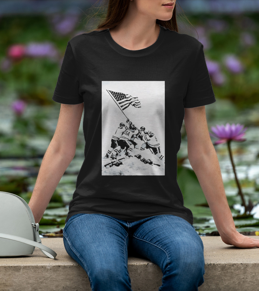 USA Hockey Celebration American Flag Olympic Milano Cortina 2026 T-Shirt